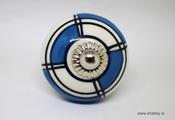KOH00026 Blue Handpainted Knob