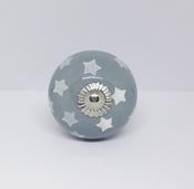 KOH00024 Round Grey Knob With Star Pattern
