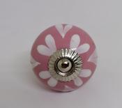 KOH2 Pink Knob/ White Hearts