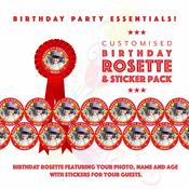Birthday Rosette &amp; Sticker Pack