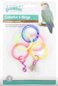 Pawise Colourful Rings &amp; Bell Bird Toy - 29cm image
