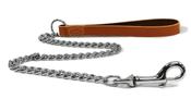 Ancol Medium Chain Lead with Tan Handle - 80cm image