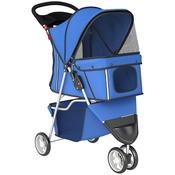Dog Buggy/Stroller Foldable With Basket Blue (Up to 10KG in Weight) image
