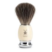 Muhle Vivo Ivory White Resin Black Fibre Shaving Brush 21mm image