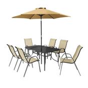 Florina Taupe 6 Seater Dining Set With Parasol image
