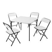White Folding Table And 4 Chairs image