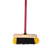 Varian 11" Black &amp; Yellow Sweeping Brush Metal Handle image