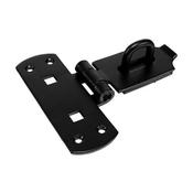6" Heavy Duty Vertical Hasp &amp; Staples Black