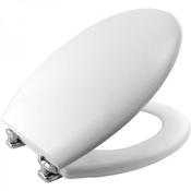 Bemis White Moulded Toilet Seat &amp; Cover Chrome Hinge  