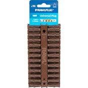 Rawlplug Universal Wall Plugs Brown 7 x 40mm (Card of 100) 