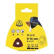 Kronenflex 96mm Triangle Sanding Pads Assorted ( 2 x 40G 2 x 80G 2 x 120G) 