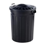 80L Clip Lid Bin W/Handles Blk  