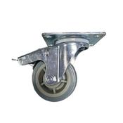 3" Grey Rubber Swivel Castors With Brake
