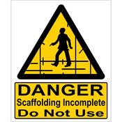 Safety Sign Scaffold Incomplete 400 X 488mm image