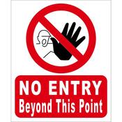 Safety Sign No Entry Beyond This Point 400 X 488mm image
