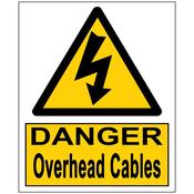 Safety Sign Danger Over Head Cables 400 X 500mm