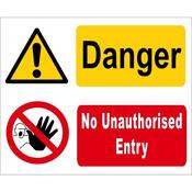 Safety Sign No Unauthorised Entry 400 X 488mm image