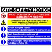 Site Safety Notice Medium 610 X 810mm