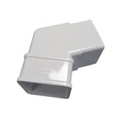White 65mm Square Down Pipe Offset Bend 112 Deg
