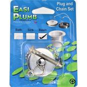 Chrome Plated Basin Plug &amp; Chain Set  