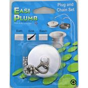 Chrome Plated Sink Plug &amp; Chain Set  