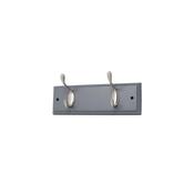 Harcourt Grey Coat Hook with 2 Satin Nickel hooks