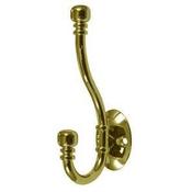 Harcourt Hat &amp; Coat Hook Brass