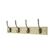 Harcourt 4 Coat Hooks  Cream &amp; Antique Brass Hook
