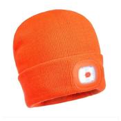 Beanie With Rechargeable LED Headlight  Hi-Vis Orange image