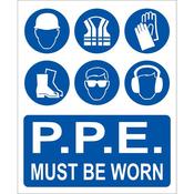 Safety Sign PPE Must Be Worn 400 X 488mm image