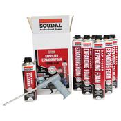 Soudal Expanding Foam Combi-Box 6 x foam 1 x Gun &amp; 1 Cleaner  