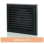 Wall Vent Black Fixed Louvre 100mm  