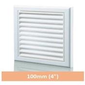 Wall Vent White Fixed Louvre 100mm  