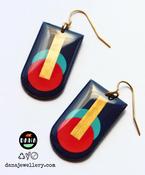 DANA Earrings - Mia Navy, Red ,Gold image