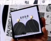 Plain Black Arch Earrings image