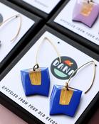 Connie Earrings Drop Royal Blue &amp; Gold image