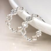 Silver Plated Multi Quatrefoil Hoop Earrings image