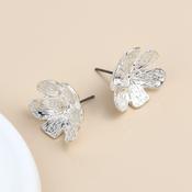 Silver Plated Textured Bloom Studs image