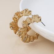 Faux Gold Plated Textured Wave C Post Earrings image