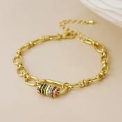 Chroma Golden Link Bracelet with Mixed Crystal Rings