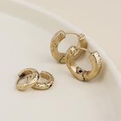 Molten Golden Worn Textured Huggie Hoop Duo