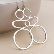 Matisse Worn Silver Plated Triple Stacked Shape Drop Earrings