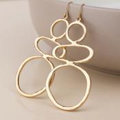 Matisse Golden Plated Triple Stacked Shape Drop Earrings