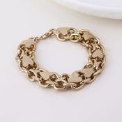 Unity Golden Worn Chunky Chains and Hearts Bracelet image
