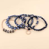Misty Five Bracelet Midnight and Rose Gold Mix Beaded Stack