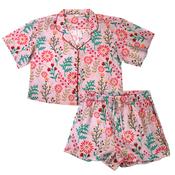 Pink Mix Summer Meadow Cotton Short PJ Set with Gift Bag Size Large UK 16/18 image