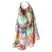 Bold Leaf Print Recycled Poly Silk Feel Scarf image