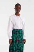 Cotton Maxi White Lapel Shirt - L image