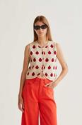 CF Red Ladybird Print Knit Top - S image
