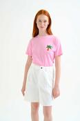 T-shirt with Palm Tree Embroidery - L image